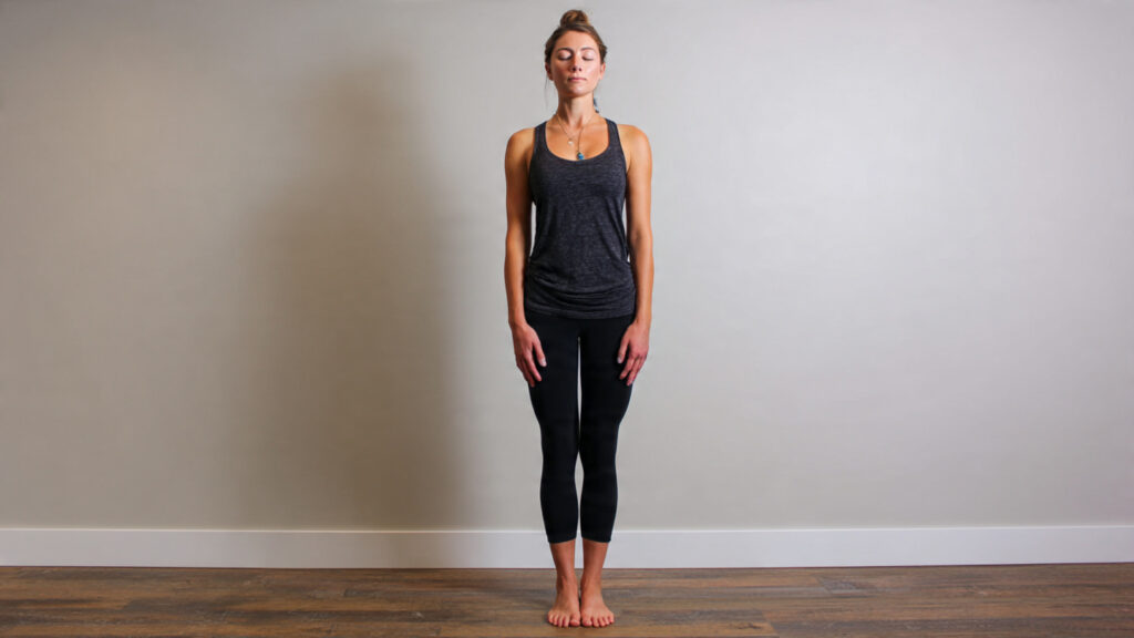 1 mountain pose tadasana stand straight with feet 