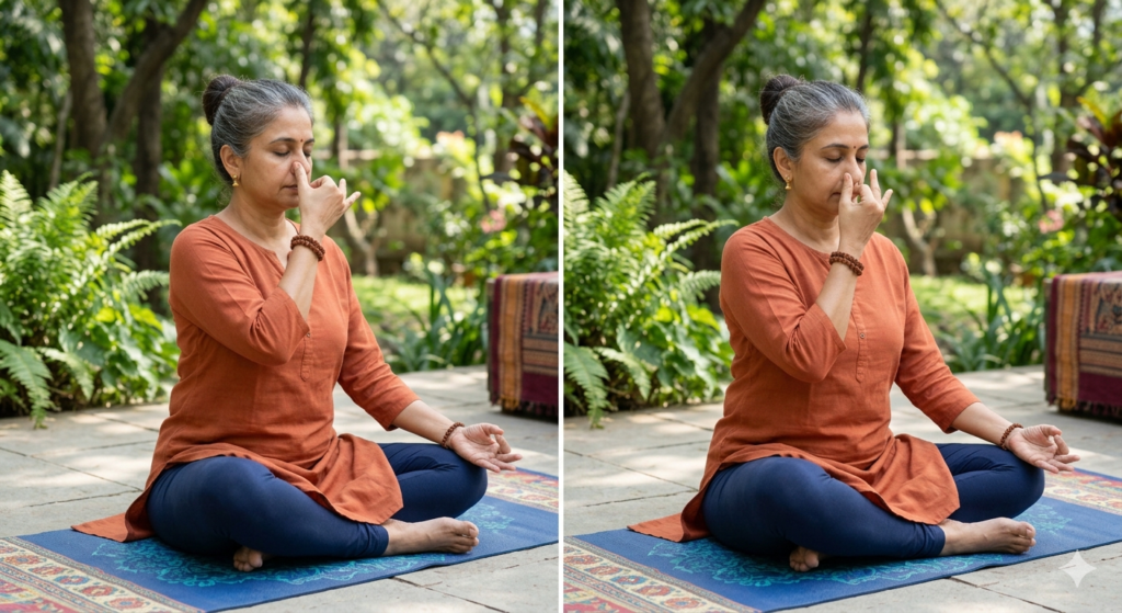 Pranayama Breathing Techniques for Stress and Anxiety Relief anulom vilom alternate nostril breathing
