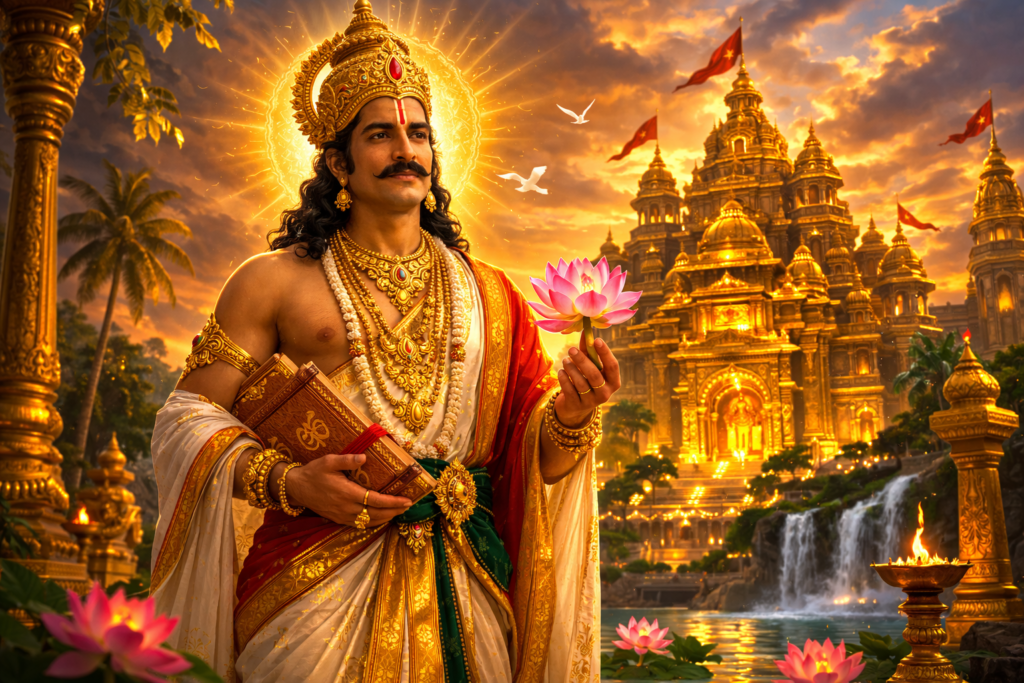 vibhishana, righteous king of lanka and devotee of lord rama indicinfo epic image