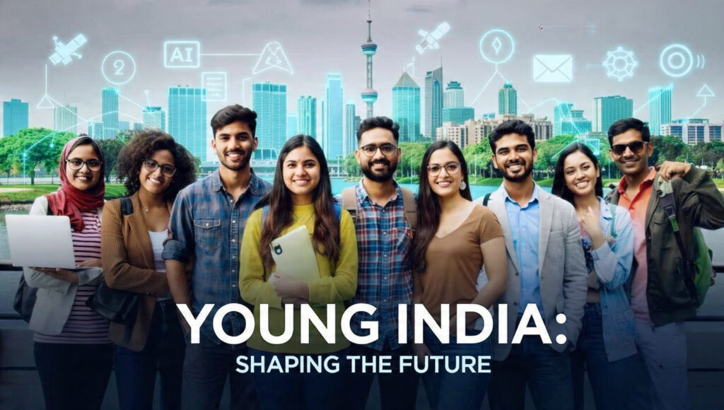 Young India: The Generation Shaping the Future a group of young indians diverse studentsentrepren young india the generation shaping the future