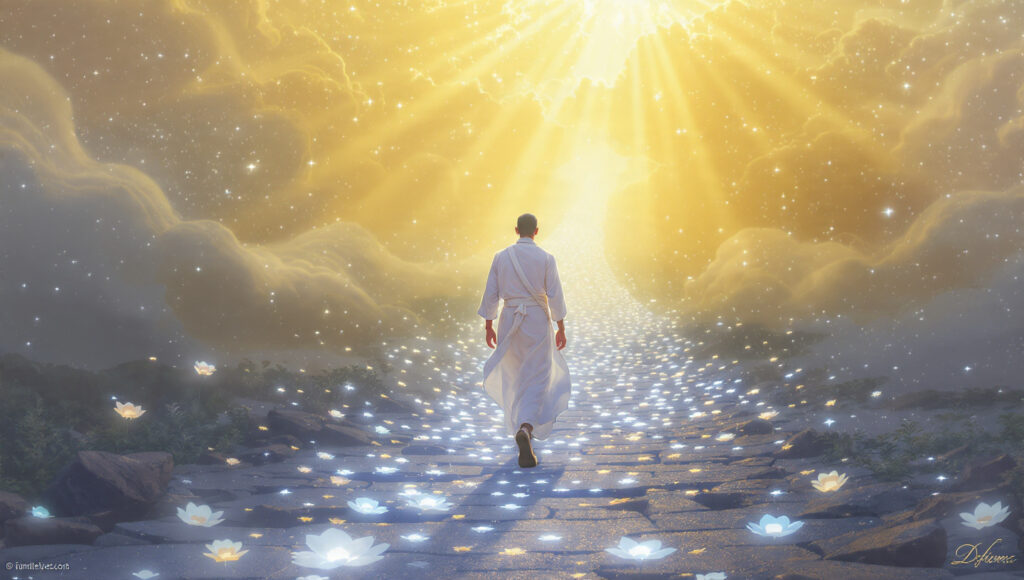 Spiritual Wisdom from Ancient Indian Texts concept of dharma and selfless action a person wal