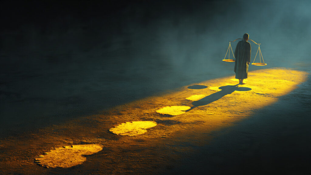 Spiritual Wisdom from Ancient Indian Texts symbolic concept of karma a glowing balance of lig