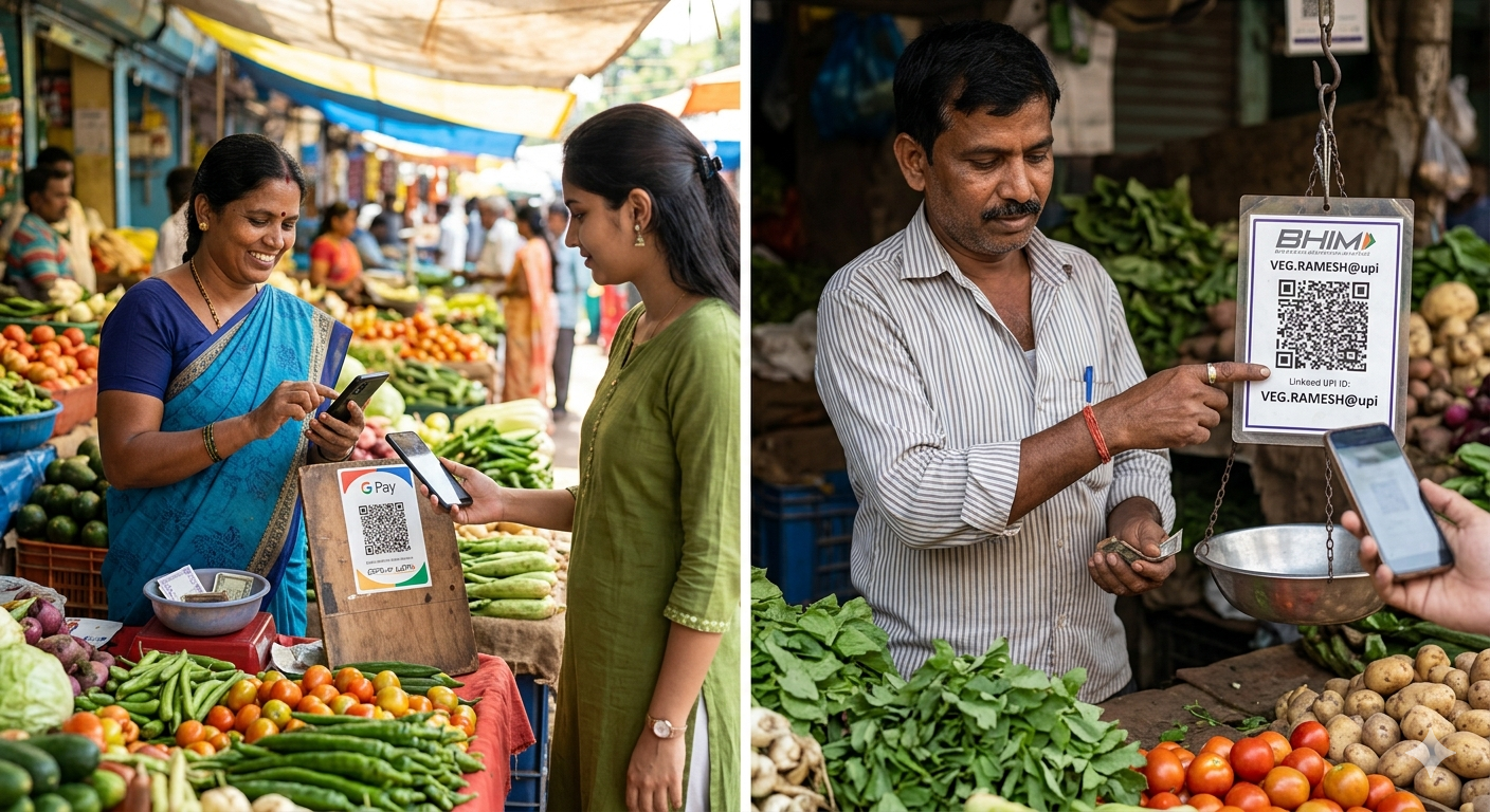 vegitable shopkeepers are using upi payment